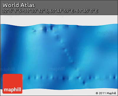 Physical 3D Map of the Area around 31° 49' 7" S, 61° 16' 29" E