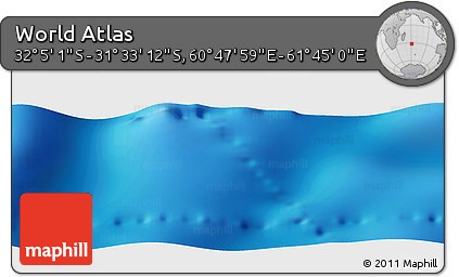Physical Panoramic Map of the Area around 31° 49' 7" S, 61° 16' 29" E