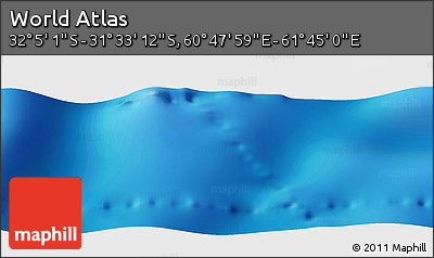 Physical Panoramic Map of the Area around 31° 49' 7" S, 61° 16' 29" E