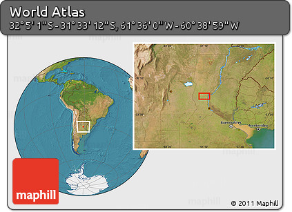Satellite Location Map of the Area around 31° 49' 7" S, 61° 7' 30" W