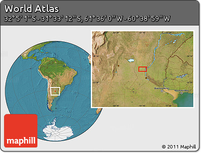 Satellite Location Map of the Area around 31° 49' 7" S, 61° 7' 30" W