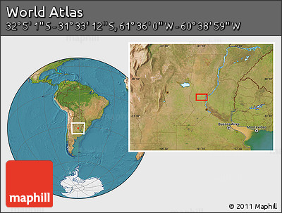Satellite Location Map of the Area around 31° 49' 7" S, 61° 7' 30" W