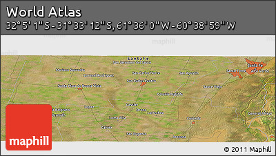 Satellite Panoramic Map of the Area around 31° 49' 7" S, 61° 7' 30" W