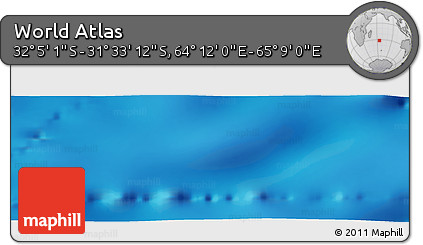 Physical Panoramic Map of the Area around 31° 49' 7" S, 64° 40' 30" E