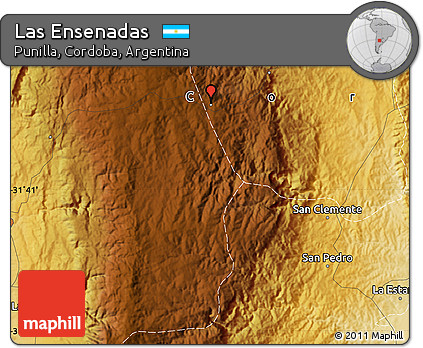 Physical Map of Las Ensenadas