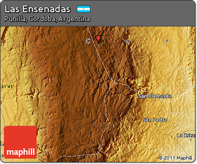 Physical Map of Las Ensenadas