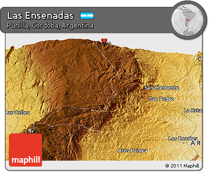 Physical Panoramic Map of Las Ensenadas