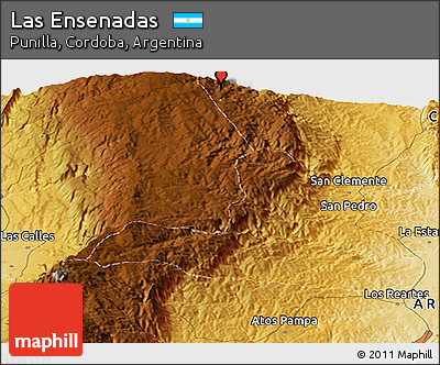 Physical Panoramic Map of Las Ensenadas