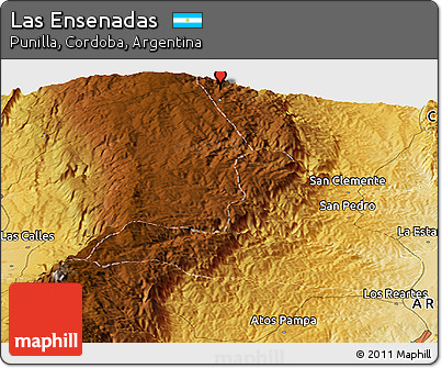 Physical Panoramic Map of Las Ensenadas