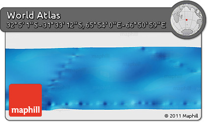 Physical Panoramic Map of the Area around 31° 49' 7" S, 66° 22' 30" E