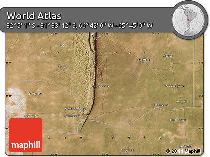 Satellite Map of the Area around 31° 49' 7" S, 66° 13' 29" W