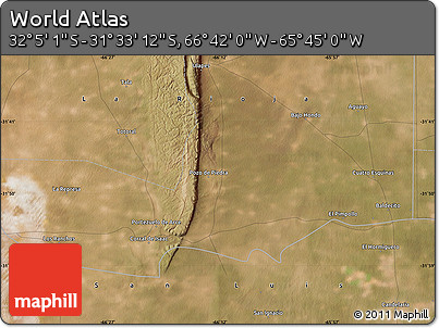 Satellite Map of the Area around 31° 49' 7" S, 66° 13' 29" W