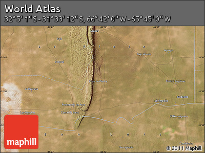 Satellite Map of the Area around 31° 49' 7" S, 66° 13' 29" W