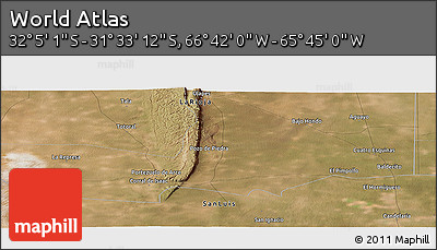 Satellite Panoramic Map of the Area around 31° 49' 7" S, 66° 13' 29" W