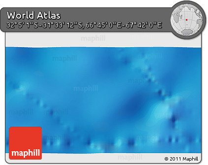 Physical 3D Map of the Area around 31° 49' 7" S, 67° 13' 29" E