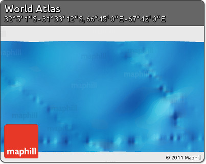 Physical 3D Map of the Area around 31° 49' 7" S, 67° 13' 29" E