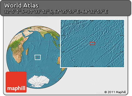 Satellite Location Map of the Area around 31° 49' 7" S, 68° 4' 29" E