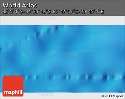Physical 3D Map of the Area around 31° 49' 7" S, 69° 46' 30" E