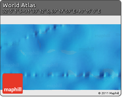 Physical 3D Map of the Area around 31° 49' 7" S, 69° 46' 30" E
