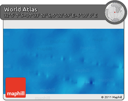 Shaded Relief 3D Map of the Area around 31° 49' 7" S, 6° 1' 30" E