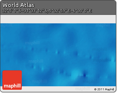 Shaded Relief 3D Map of the Area around 31° 49' 7" S, 6° 1' 30" E