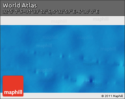 Shaded Relief 3D Map of the Area around 31° 49' 7" S, 6° 1' 30" E