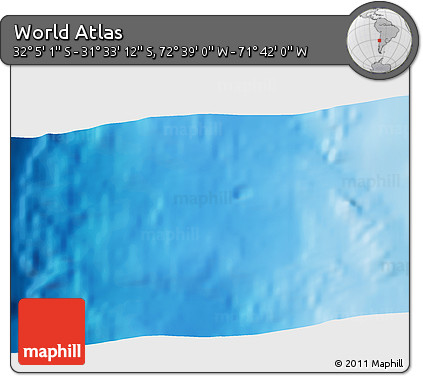 Shaded Relief 3D Map of the Area around 31° 49' 7" S, 72° 10' 30" W