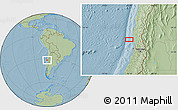 Savanna Style Location Map of the area around 31° 49' 7" S, 72° 10' 30" W, hill shading