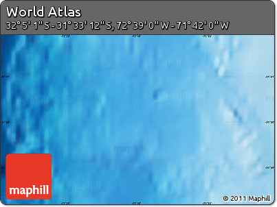 Shaded Relief Map of the Area around 31° 49' 7" S, 72° 10' 30" W