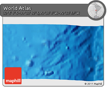 Physical 3D Map of the Area around 31° 49' 7" S, 73° 1' 30" W