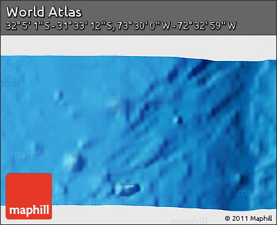 Physical 3D Map of the Area around 31° 49' 7" S, 73° 1' 30" W