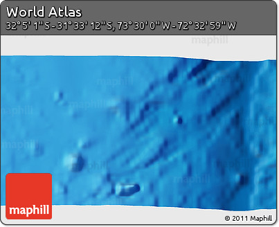 Physical 3D Map of the Area around 31° 49' 7" S, 73° 1' 30" W