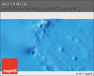 Physical 3D Map of the Area around 31° 49' 7" S, 73° 52' 30" W