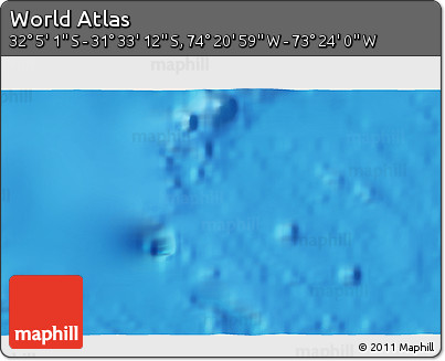 Physical 3D Map of the Area around 31° 49' 7" S, 73° 52' 30" W