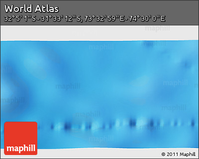 Physical 3D Map of the Area around 31° 49' 7" S, 74° 1' 30" E