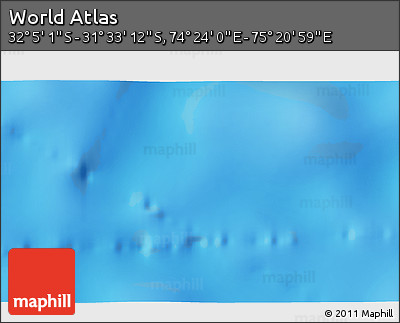 Physical 3D Map of the Area around 31° 49' 7" S, 74° 52' 30" E