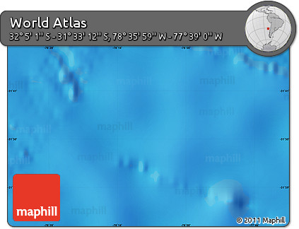 Physical Map of the Area around 31° 49' 7" S, 78° 7' 30" W