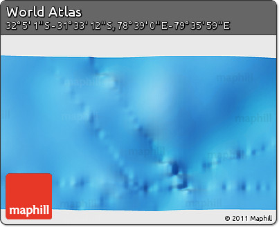 Physical 3D Map of the Area around 31° 49' 7" S, 79° 7' 30" E