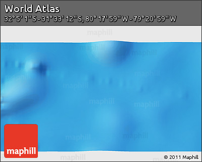 Physical 3D Map of the Area around 31° 49' 7" S, 79° 49' 29" W