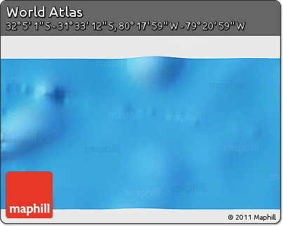 Physical 3D Map of the Area around 31° 49' 7" S, 79° 49' 29" W