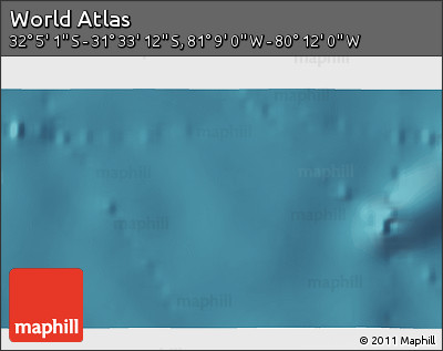Satellite 3D Map of the Area around 31° 49' 7" S, 80° 40' 30" W