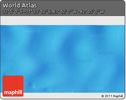 Physical 3D Map of the Area around 31° 49' 7" S, 83° 13' 29" W