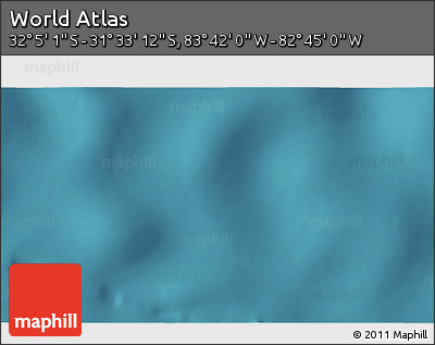 Satellite 3D Map of the Area around 31° 49' 7" S, 83° 13' 29" W