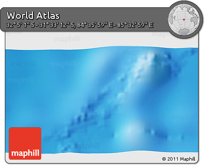 Physical 3D Map of the Area around 31° 49' 7" S, 85° 4' 29" E