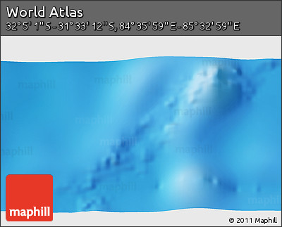 Physical 3D Map of the Area around 31° 49' 7" S, 85° 4' 29" E
