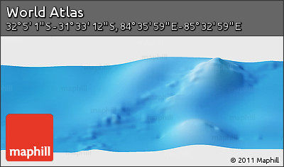 Physical Panoramic Map of the Area around 31° 49' 7" S, 85° 4' 29" E