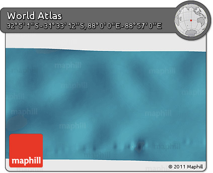 Satellite 3D Map of the Area around 31° 49' 7" S, 88° 28' 29" E