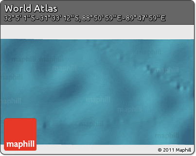 Satellite 3D Map of the Area around 31° 49' 7" S, 89° 19' 29" E