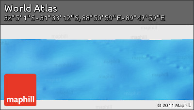 Physical Panoramic Map of the Area around 31° 49' 7" S, 89° 19' 29" E