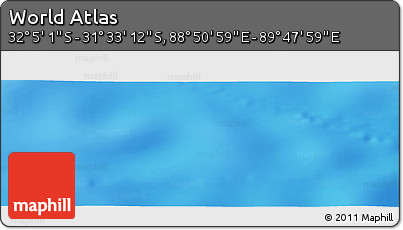 Physical Panoramic Map of the Area around 31° 49' 7" S, 89° 19' 29" E